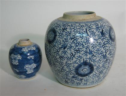 Appraisal: Chinese blue and white jar Qing dynasty Of typical form