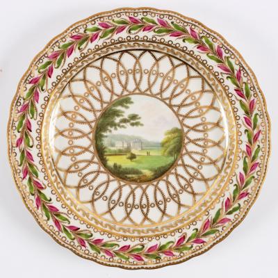 Appraisal: A Derby topographical plate painted Kedleston Hall from the Chatsworth