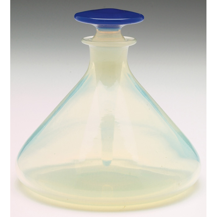 Appraisal: Fry perfume bottle with stopper Foval Opaline with blue stopper