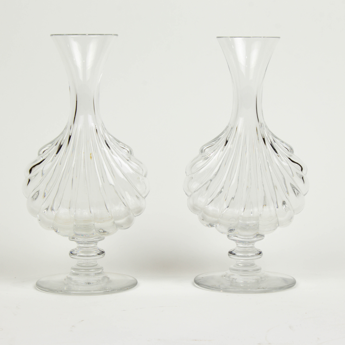 Appraisal: PAIR OF BACCARAT GLASS PRIMEVERE GLASS VASES Pair of Baccarat