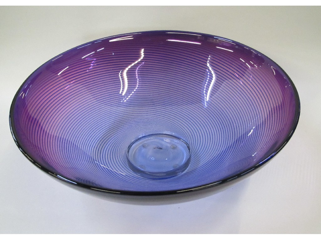 Appraisal: Swedish purple glass bowl indistinctly signed