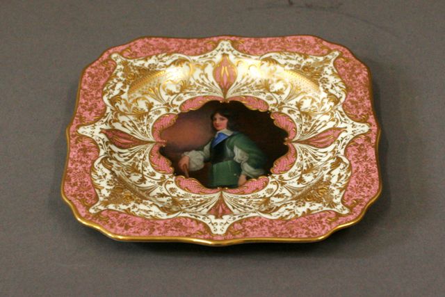 Appraisal: A Royal Doulton square form plate painted by Leslie Johnston