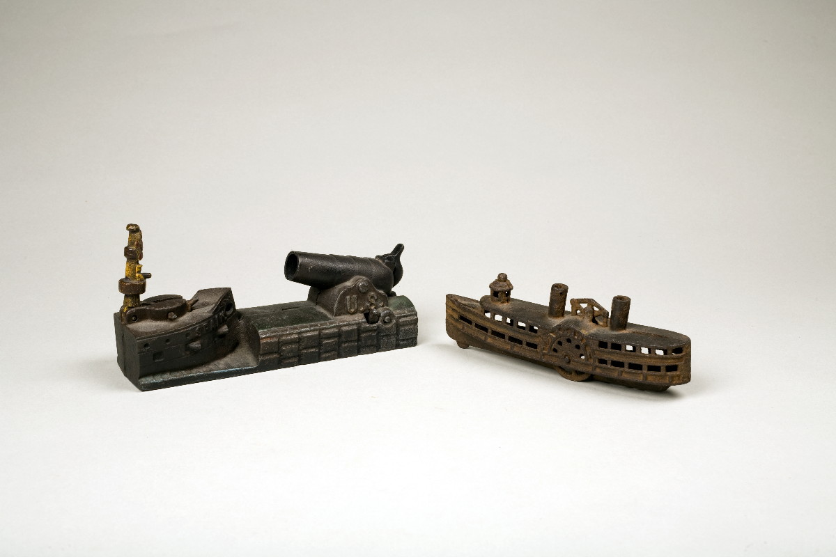 Appraisal: SPANISH-AMERICAN WAR ERA CAST IRON MECHANICAL BANK Depicting a cannon