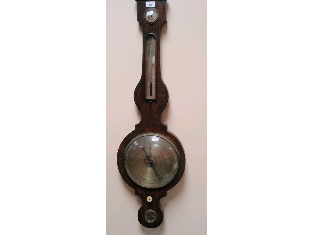 Appraisal: A Victorian brass inlaid rosewood wheel barometer AF