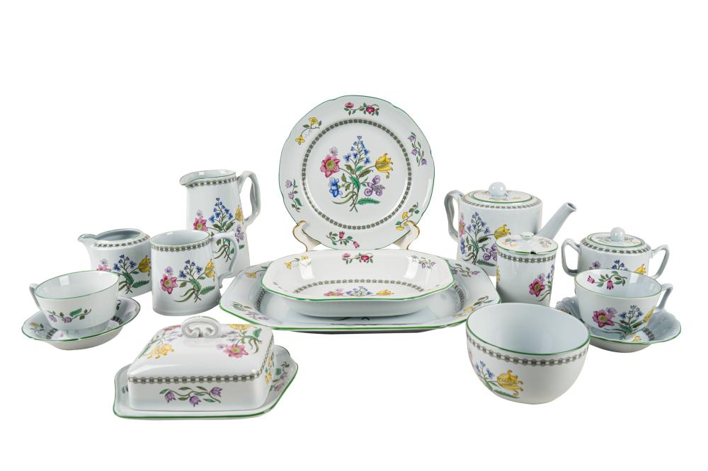 Appraisal: SPODE DINNER SERVICESummer Palace pattern modern printed factory marks comprising