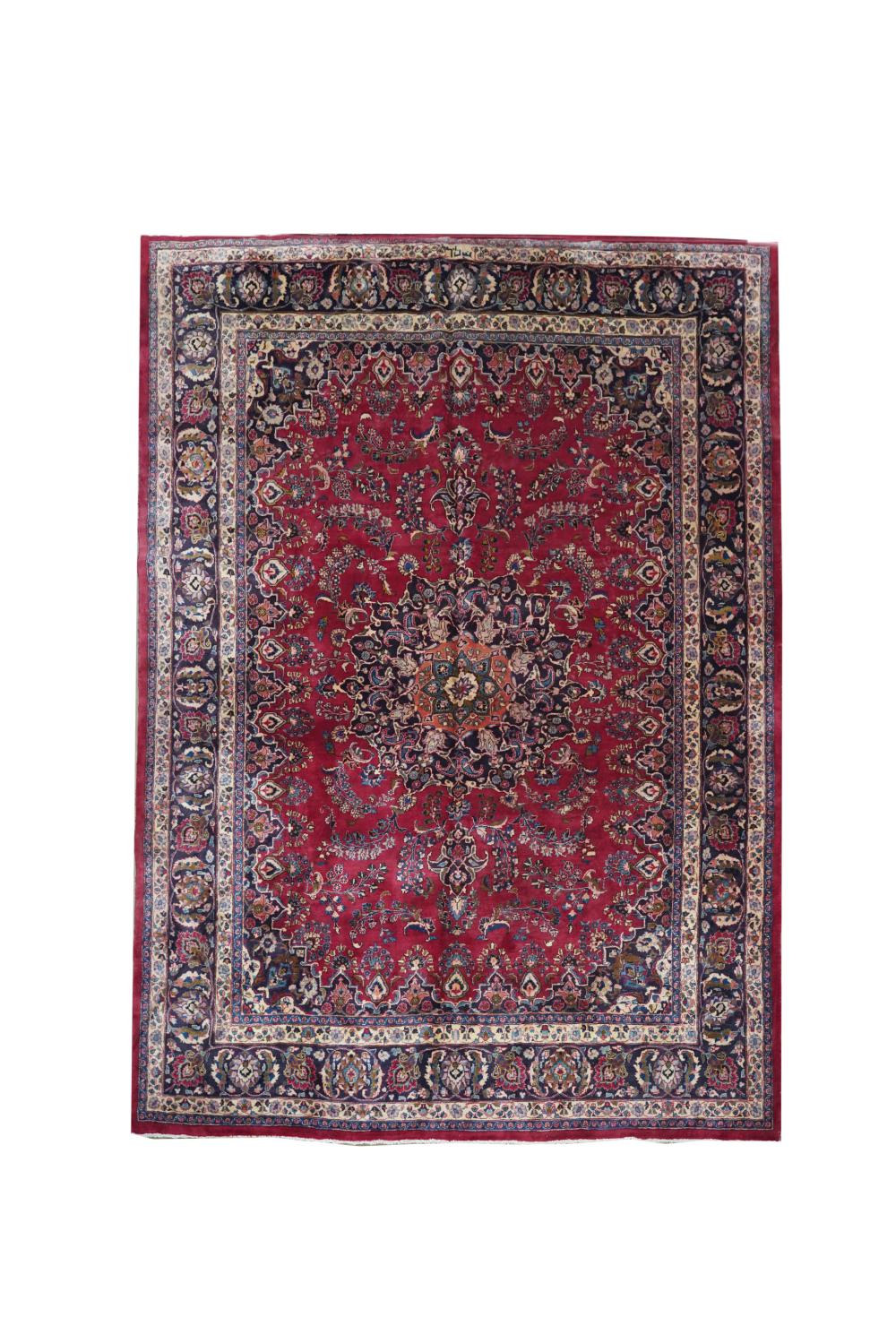 Appraisal: MASHAD AREA RUGwith floral border and central medallion ' x