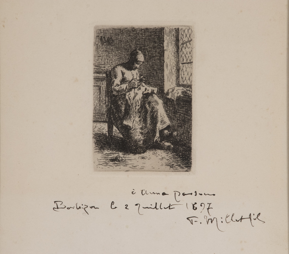 Appraisal: JEAN-FRANCOIS MILLET FRANCE - Lo Coseuse or A Woman Sewing