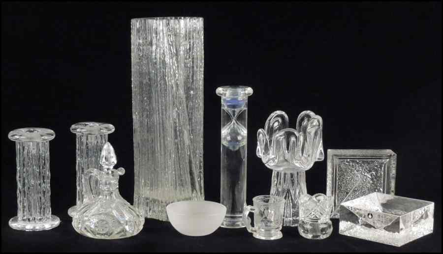 Appraisal: ROSENTHAL STUDIO LINE CRYSTAL VASE Together with a pair of