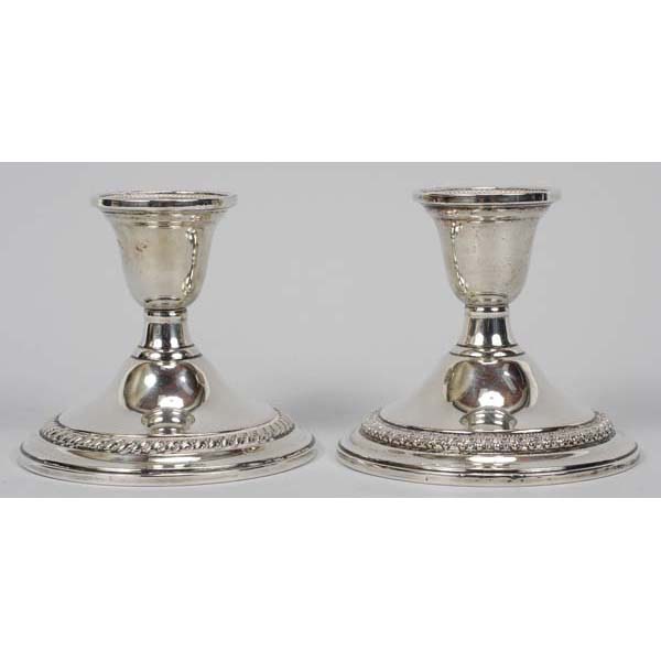 Appraisal: Pair International American sterling silver weighted candle holders