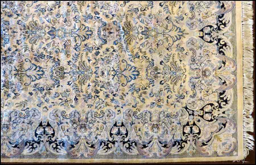 Appraisal: IVORY KESHAN CARPET ' '' x ' '' Condition No