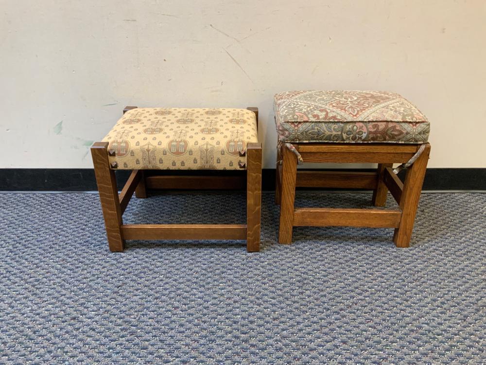 Appraisal: WARREN HILE STUDIO ARTS AND CRAFTS STYLE OAK AND UPHOLSTERED