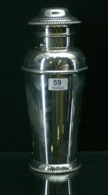 Appraisal: A cocktail sterling silver shaker by Adie Bros Birmingham