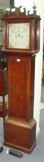 Appraisal: A late th Century mahogany longcase clock with square painted