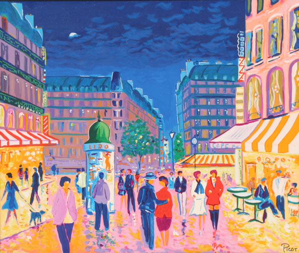 Appraisal: Jean-Claude Picot French Soir de Paris Evening Scene serigraph on