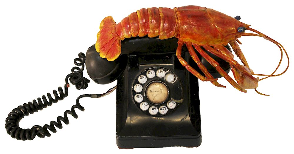 Appraisal: Gregg Gibbs Not Lobster Telephone after Salvador Dal Mixed media