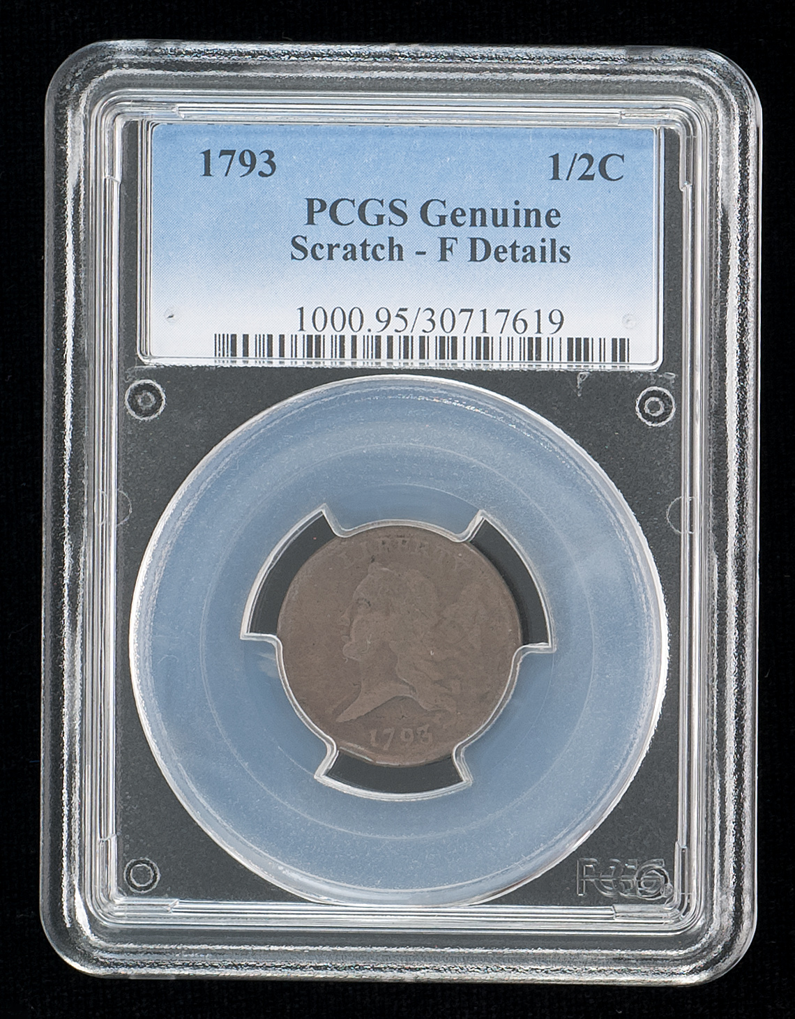 Appraisal: HALF CENT PCGS graded Genuine Fine Details Scratch