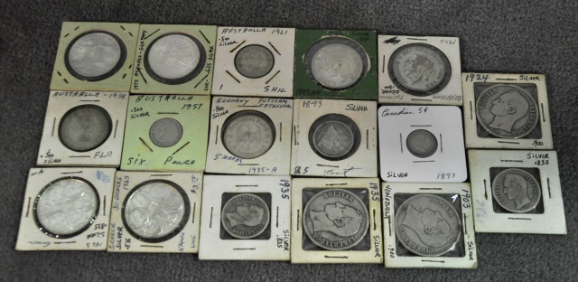 Appraisal: Group of Foreign Silver CoinsIncluding Canadian Nickel VG two coins