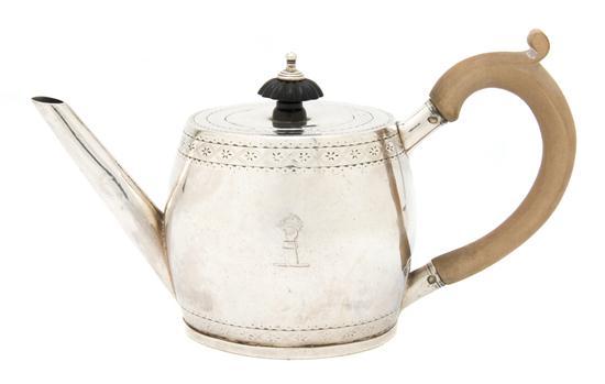 Appraisal: n Irish Silver Teapot Michael Homer Dublin circa of barrel