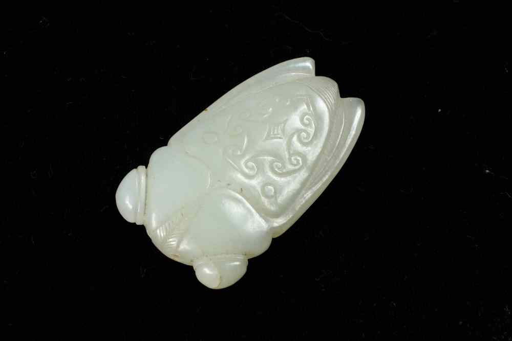 Appraisal: CARVED JADE CICADA - Ch'ien Lung period - A D