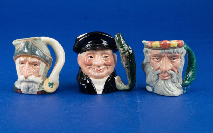 Appraisal: Three Royal Doulton Miniature Character Jugs comprising Lobster Man D