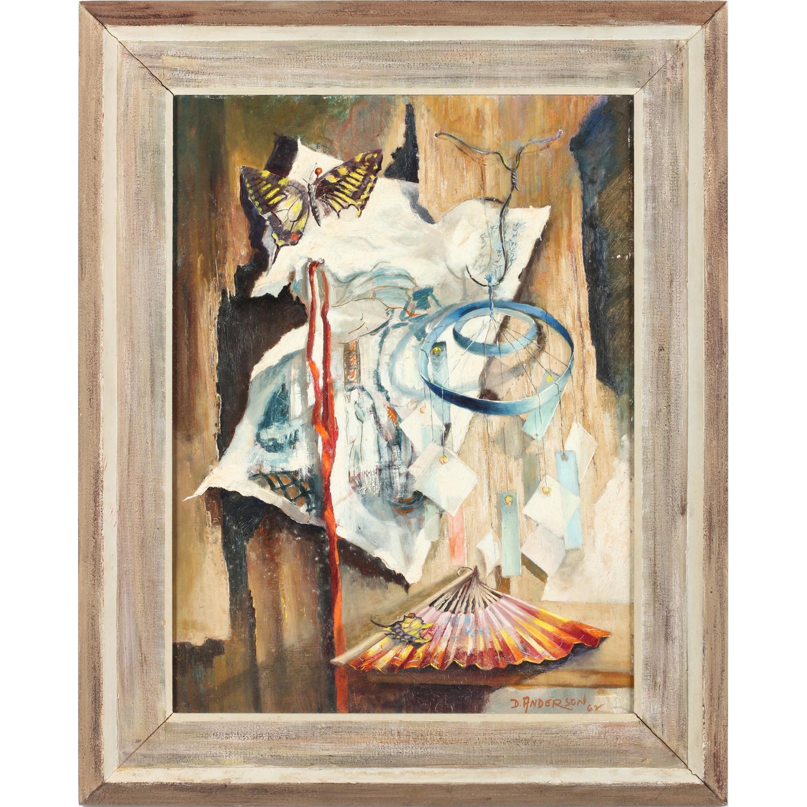 Appraisal: D Anderson American th Century Still Life with Butterfly oil