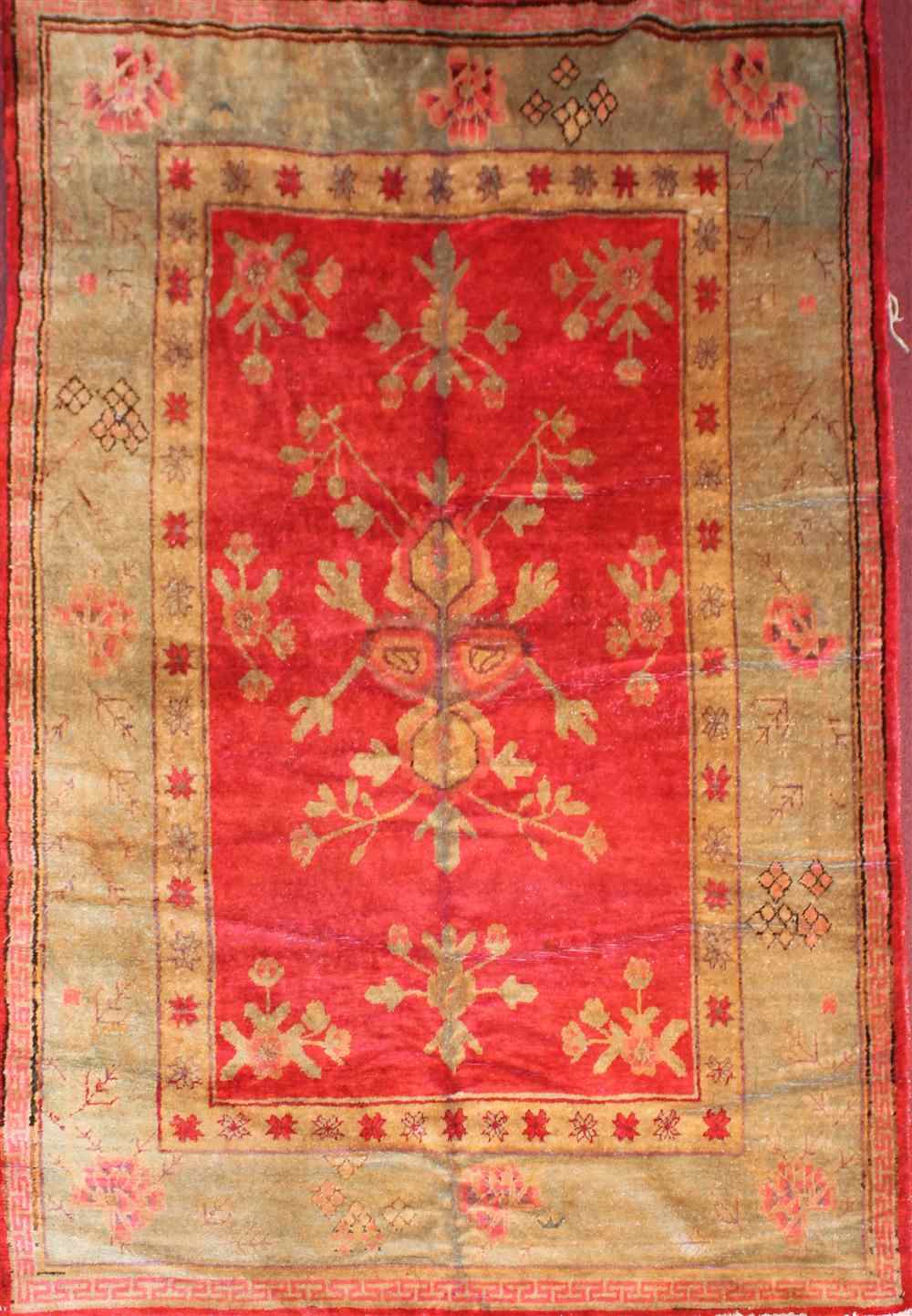 Appraisal: TURKISH OUSHAK WOOL RUG approx ' x ' '' retail