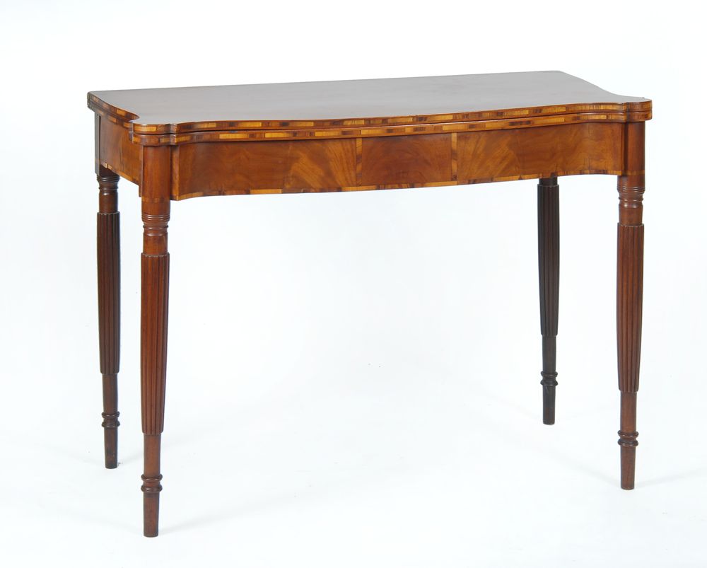 Appraisal: ANTIQUE AMERICAN SHERATON CONSOLE CARD TABLE Massachusetts OriginIn mahogany with