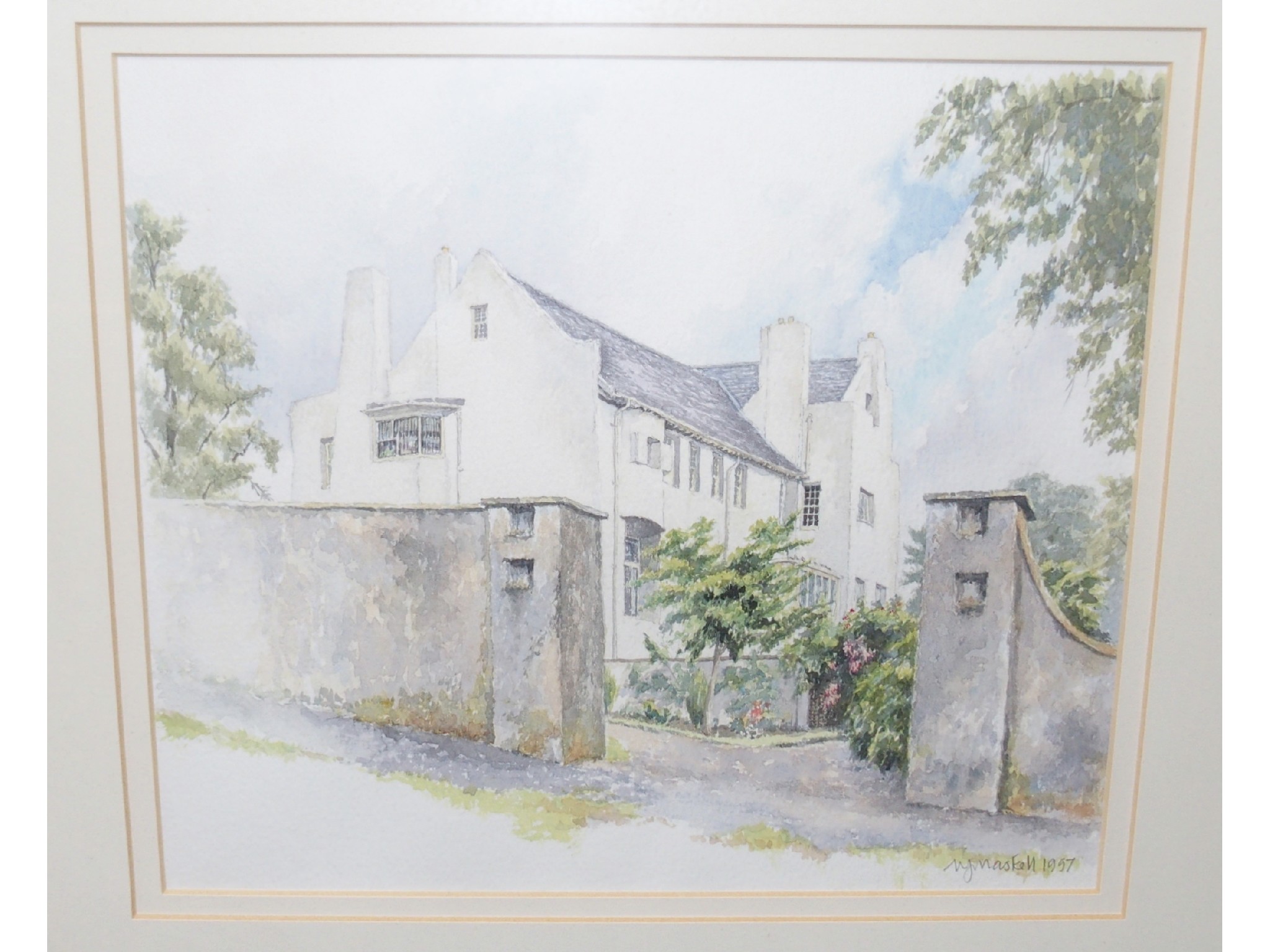 Appraisal: WILLIAM J MASKELL Hill House Helensburgh signed and dated watercolour