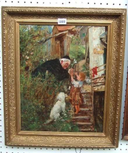 Appraisal: August Kurtz - The Present oil on panel indistinctly signed