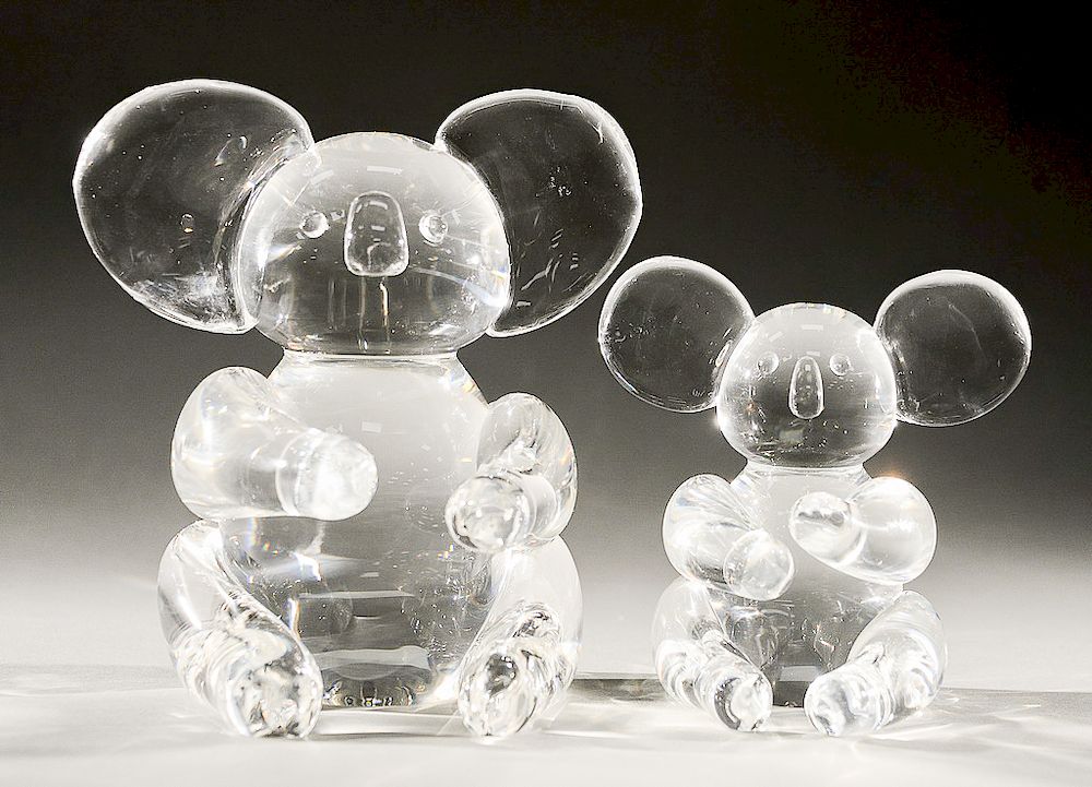 Appraisal: Pair of Steuben glass koala bears crystal animal sculptures designed