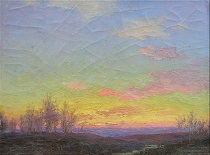 Appraisal: W C Baker American th Century Sunset Oil on canvas