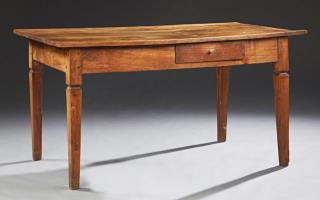 Appraisal: French Provincial Carved Cherry Farmhouse Table French Provincial Carved Cherry