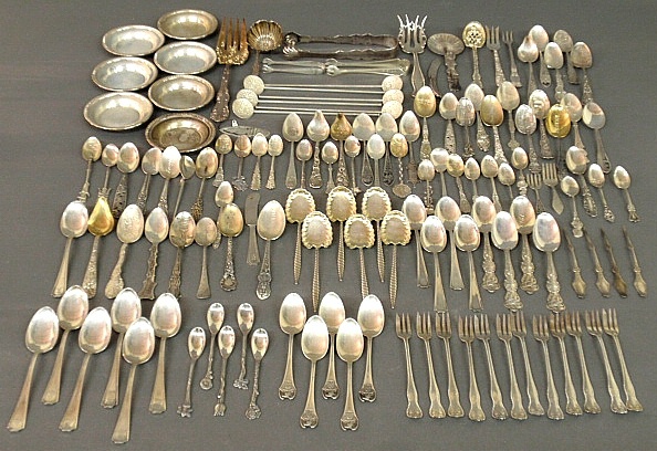 Appraisal: - Large group of sterling silver flatware tableware several souvenir