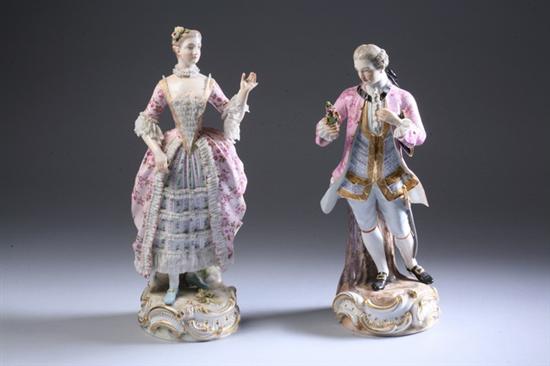 Appraisal: TWO MEISSEN PORCELAIN FIGURES OF A GALLANT AND LADY late