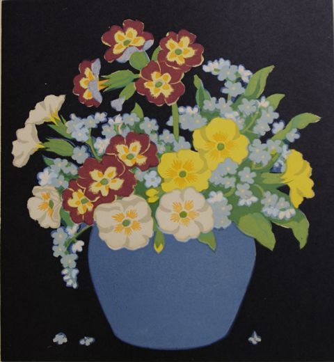 Appraisal: John Hall Thorpe - Forget-Me-Nots woodblock print signed 'Hall Thorpe'