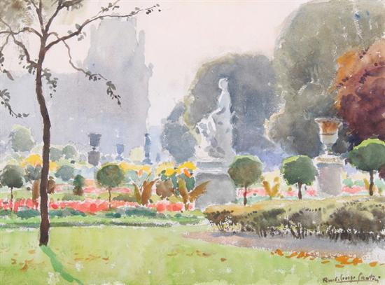 Appraisal: REN GEORGE GAUTIER French b VIEW OF A PARISIAN PARK