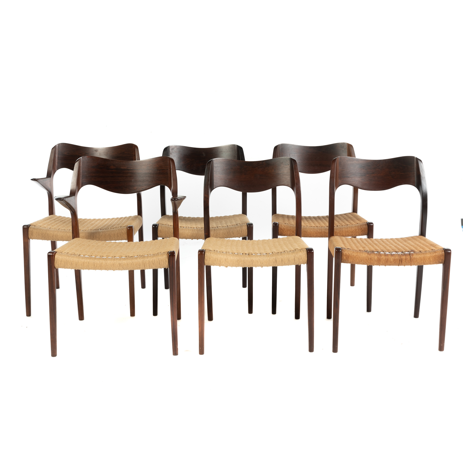 Appraisal: SIX NIELS MOLLER ROSEWOOD MODEL DINING CHAIRS Niels Moller -