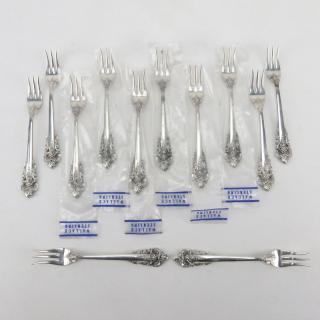 Appraisal: Set of Twelve Wallace Grand Baroque Sterling Silver Cocktail Seafood