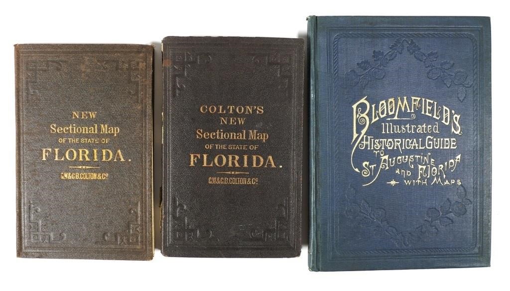 Appraisal: Three early Florida maps including Bloomfield's Illustrated Historical Guide to