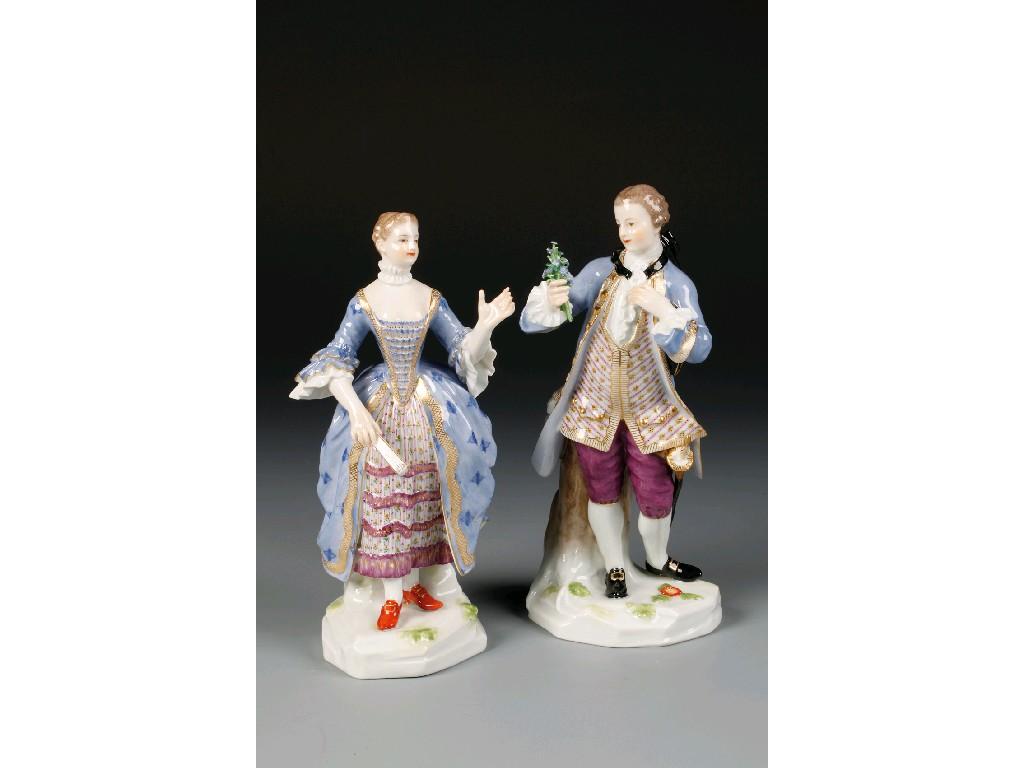 Appraisal: A PAIR OF DRESDEN FIGURES OF AN TH CENTURY STYLE