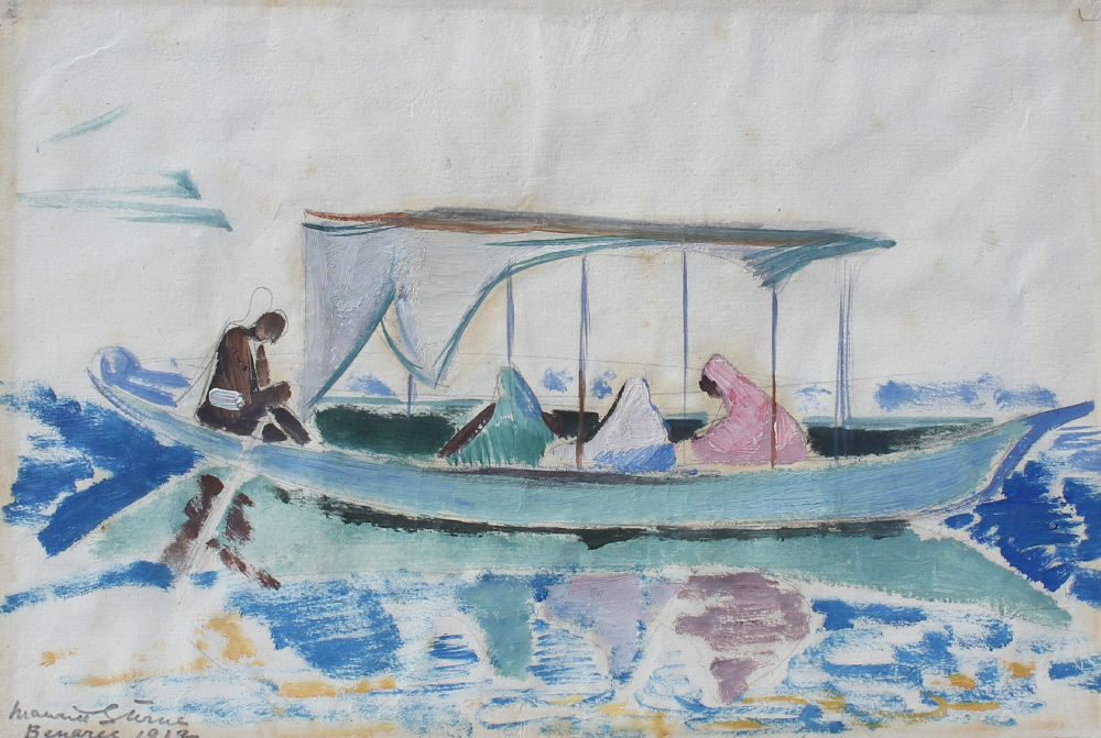 Appraisal: STERNE Maurice Latvian - ''Benares'' Depicting Figures in a Boat