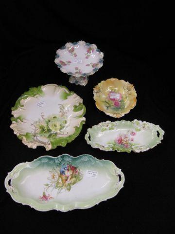 Appraisal: pcs R S Prussia Porcelain compote relish nappy plate bowl