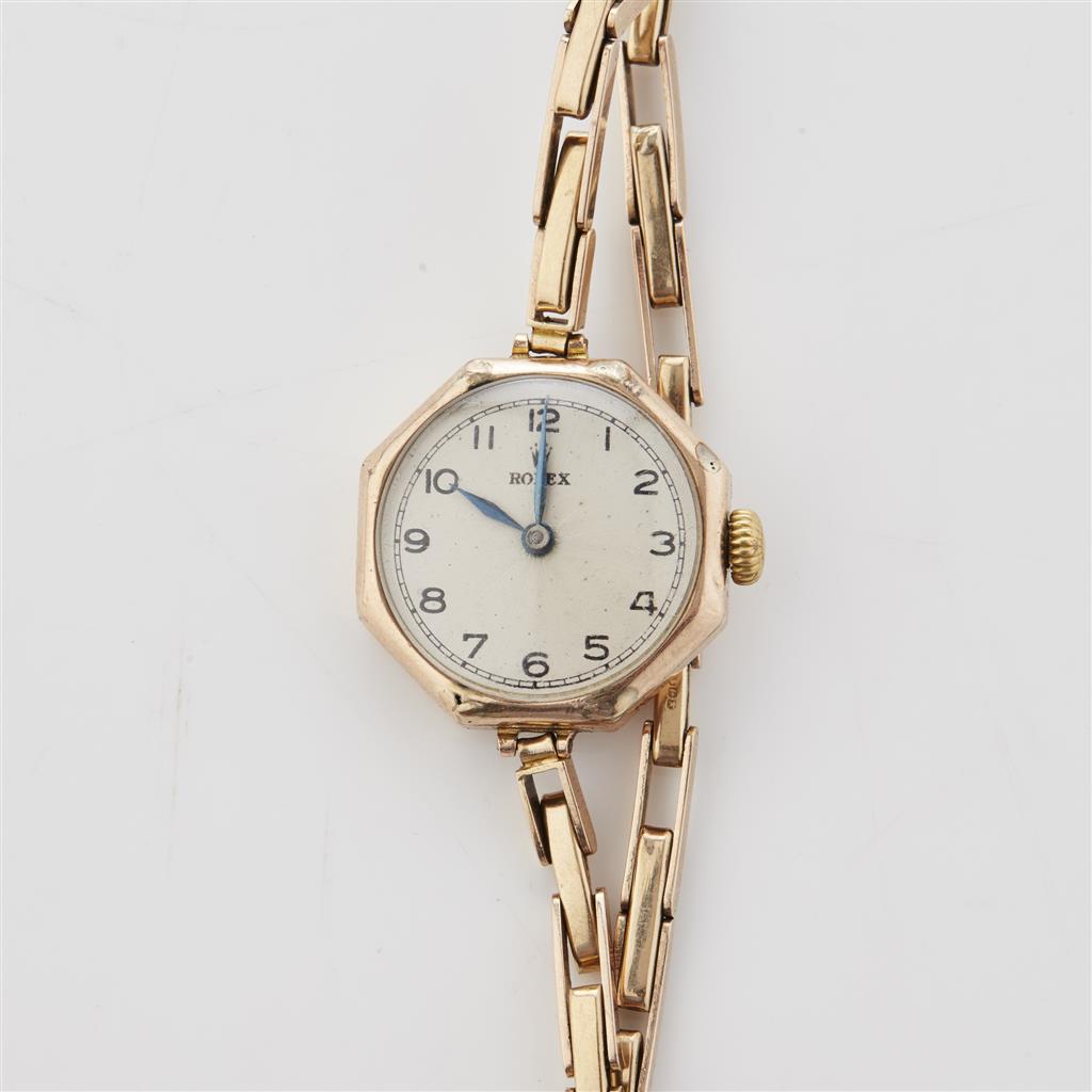 Appraisal: ROLEX - A lady's ct gold wrist watch the octagonal