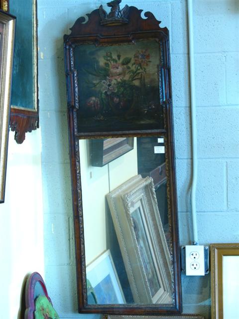 Appraisal: VICTORIAN PAINTED TWO SECTION MIRROR h w in Provenance Boyer