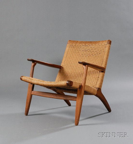 Appraisal: Hans Wegner Easy Chair Teak and fiber cord Carl Hansen