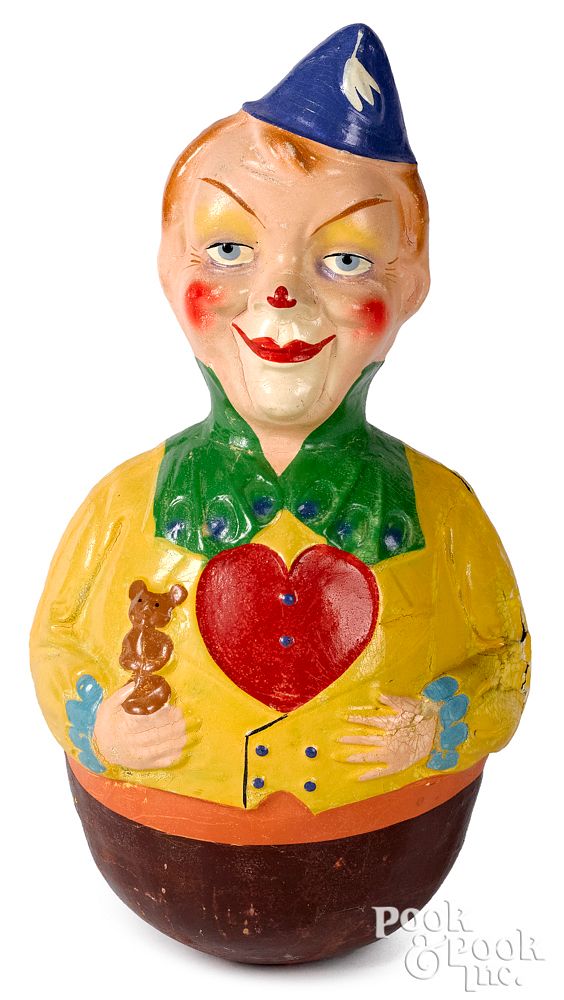 Appraisal: German composition clown rolly dolly German composition clown rolly dolly