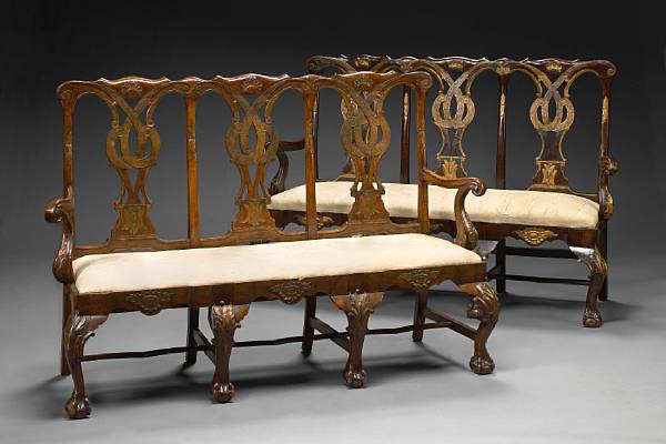 Appraisal: A pair of Italian Rococo style carved and parcel gilt