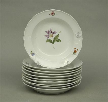 Appraisal: Ten Meissen Floral-Decorated Plates