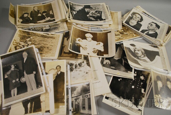 Appraisal: Collection of s Press and Wire Photographs with source stamps