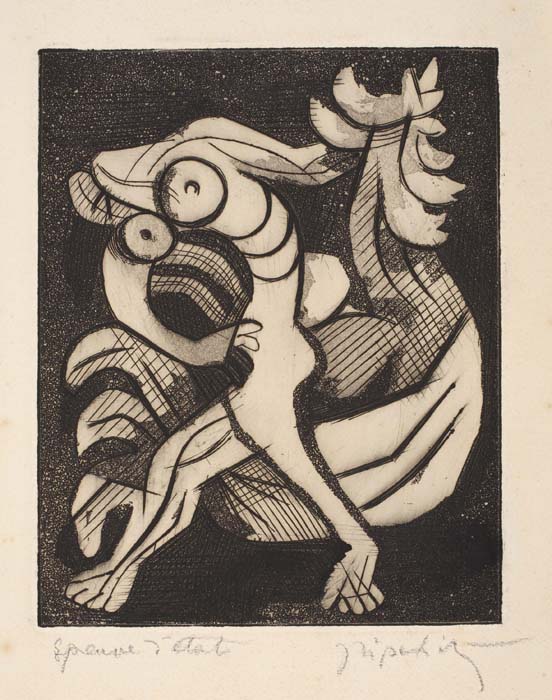 Appraisal: JACQUES LIPCHITZ Danseuse et Coq Aquatint and etching impressions circa